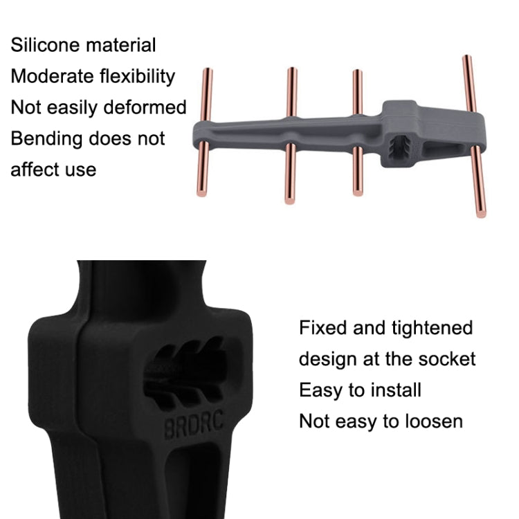 BRDRC Remote Control Eight Wood Antenna Signal Enhancer Suitable For DJI FPV Combo(Black Copper) - DJI & GoPro Accessories by BRDRC | Online Shopping UK | buy2fix