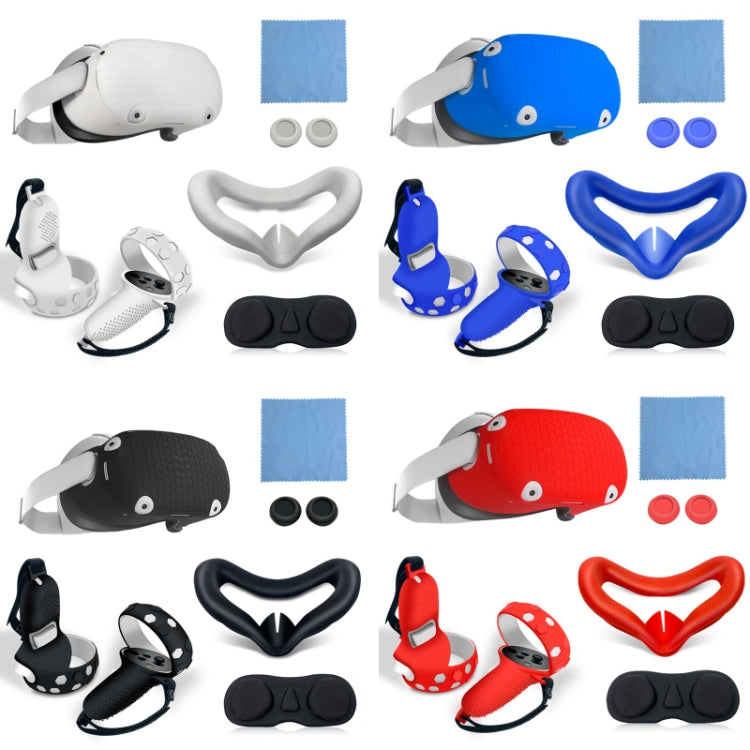 6 PCS/Set For Oculus quest2 Silicone All-Inclusive Console Controller Cover(Red) - Consumer Electronics by buy2fix | Online Shopping UK | buy2fix