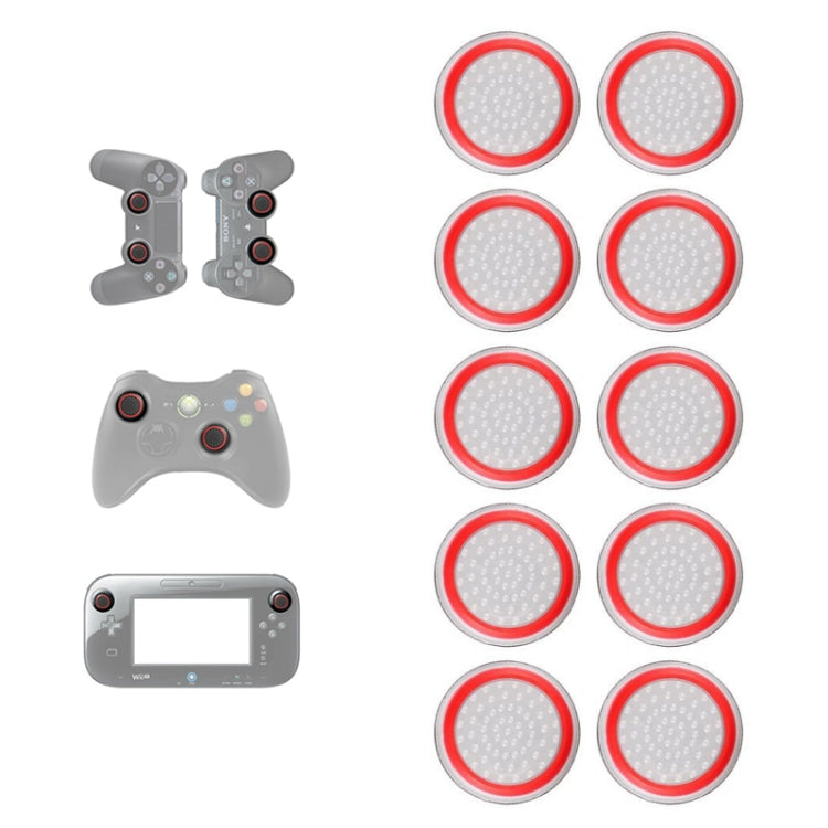 10 PCS Gamepad Silicone Luminous Button Cap Rocker Cap For PS5/PS4/PS3/ONE/360/PRO/series X/S(Transparent Red Circle) - Cases by buy2fix | Online Shopping UK | buy2fix