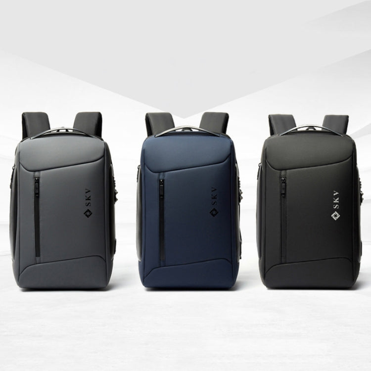 SKV B20430 Men Large Capacity Commute Computer Bag Business Casual Backpack(Grey) - Backpack by SKV | Online Shopping UK | buy2fix