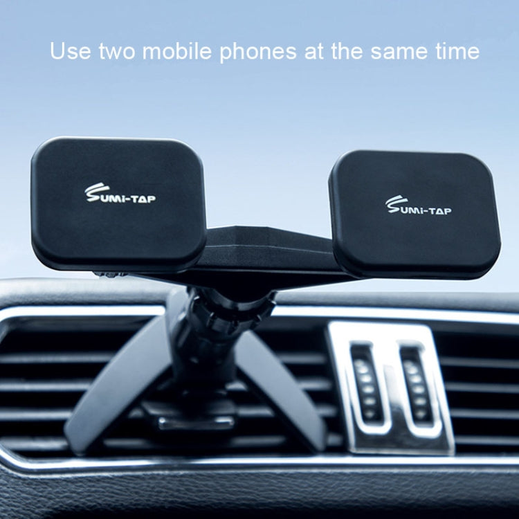 SUMITAP STH-S44Y Car Mobile Phone Double Head Magnetic Stand(Black) - Car Holders by SUMITAP | Online Shopping UK | buy2fix