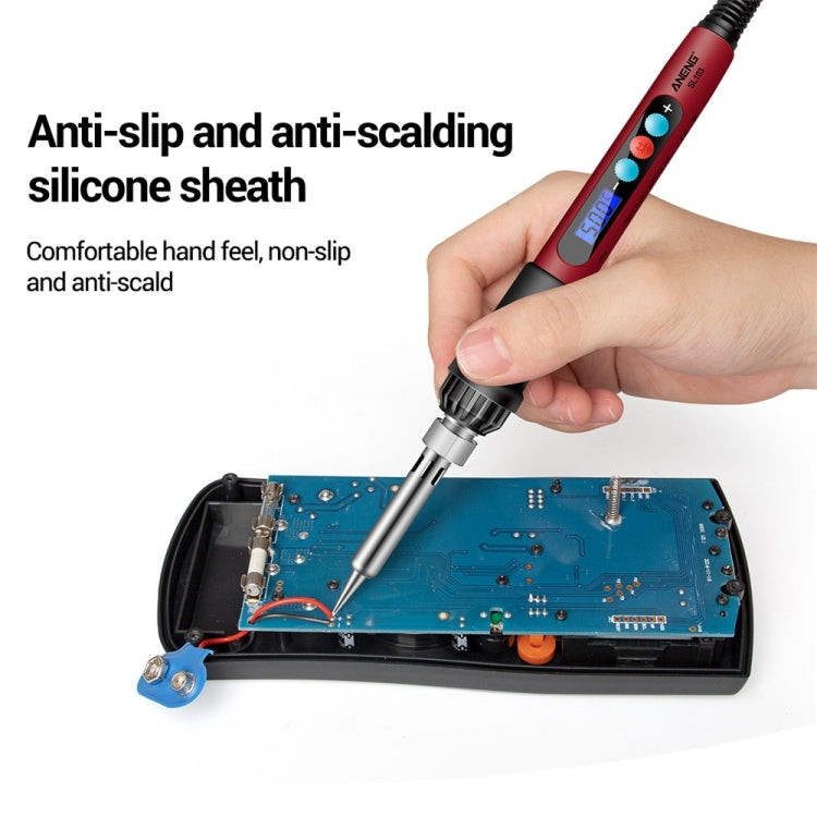 ANENG SL103 25pcs/set Intelligent Digital Display Temperature Adjustment Household Constant Temperature Soldering Iron Set 60W Internal Heat Welding Tool Kit(EU Plug) - Electric Soldering Iron by ANENG | Online Shopping UK | buy2fix