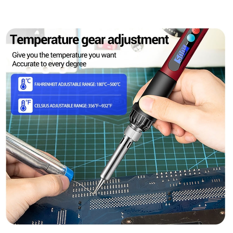 ANENG SL103 25pcs/set Intelligent Digital Display Temperature Adjustment Household Constant Temperature Soldering Iron Set 60W Internal Heat Welding Tool Kit(EU Plug) - Electric Soldering Iron by ANENG | Online Shopping UK | buy2fix