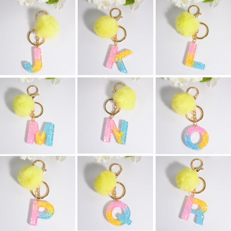 2 PCS Crystal Epoxy Rainbow Color Keychain Hair Ball Ladies Bag Pendant(M) - In Car by buy2fix | Online Shopping UK | buy2fix