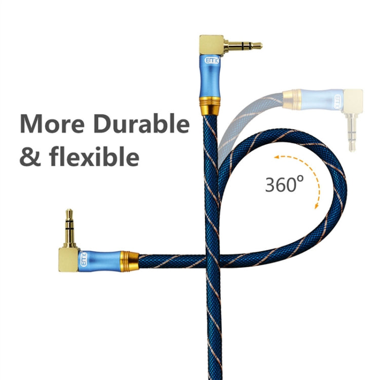 EMK 90-Degree Car 3.5mm Audio Cable Extension Cable, Cable Length: 0.5M(Blue) - Aux Cable by EMK | Online Shopping UK | buy2fix
