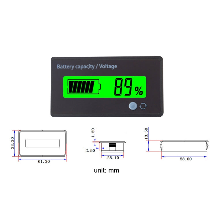 L6133 LCD Electric Motorcycle Power Display, Style: Button Front White Backlight - In Car by buy2fix | Online Shopping UK | buy2fix