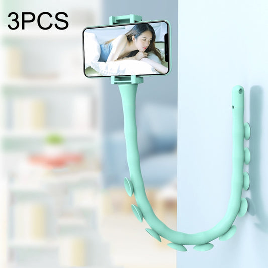 3PCS Caterpillar Mobile Phone Stand Magic Suction Cup Bedside Desktop Bracket(Light Blue) - Lazy Bracket by buy2fix | Online Shopping UK | buy2fix