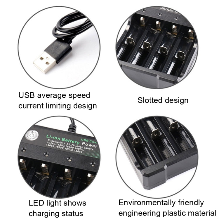 BMAX 18650 4.2V Lithium Battery USB Independent 4 Slot Charger(Colorful Box) - Consumer Electronics by BMAX | Online Shopping UK | buy2fix