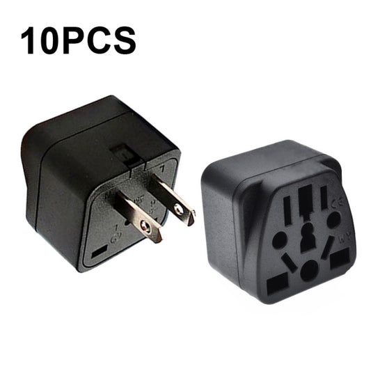 10 PCS WY-6 10A 250V Porous US Conversion Plug(Black) - Consumer Electronics by buy2fix | Online Shopping UK | buy2fix