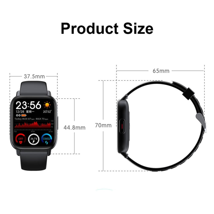 QS16Pro 1.69-Inch Health Monitoring Waterproof Smart Watch, Supports Body Temperature Detection, Color: Pink - Smart Wear by buy2fix | Online Shopping UK | buy2fix