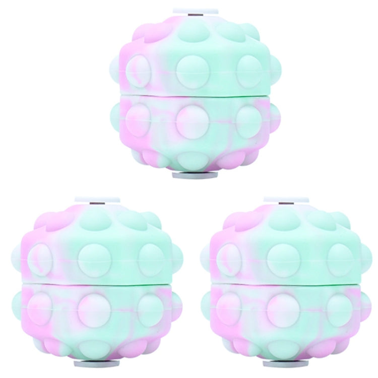 3 PCS Rotating Glowing Octagonal Silicone Ball Educational Toys, Specification: Glow 21 Seconds(Pink Green) - Squeeze Toys by buy2fix | Online Shopping UK | buy2fix