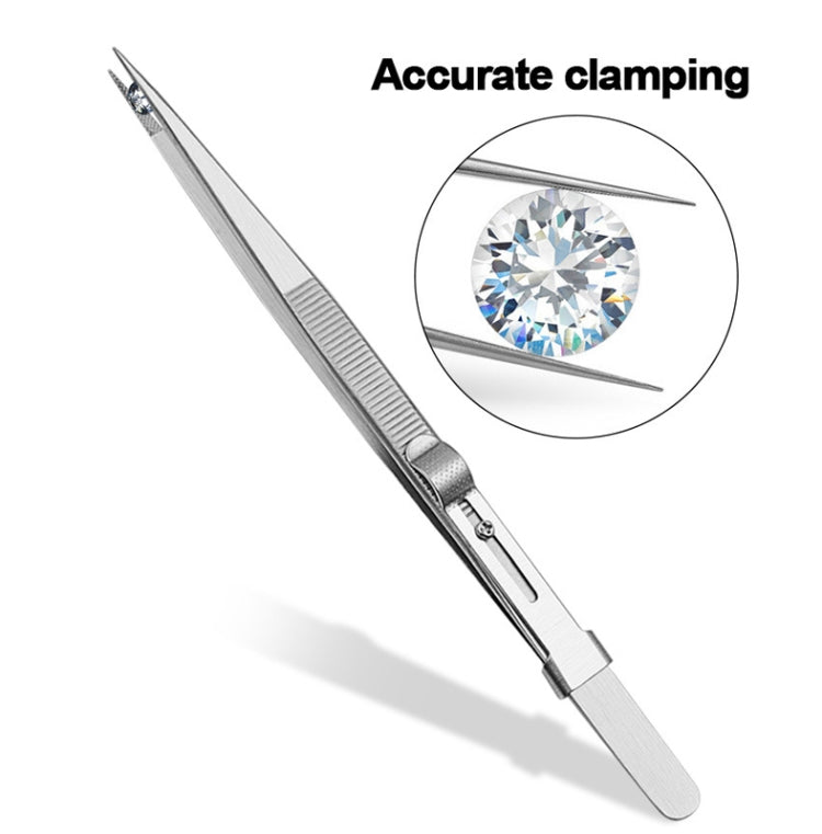 Diamond Jewellery Tweezers With Slotted Stainless Steel Tweezers ,Spec: Straight - Clothing & Beauty by buy2fix | Online Shopping UK | buy2fix