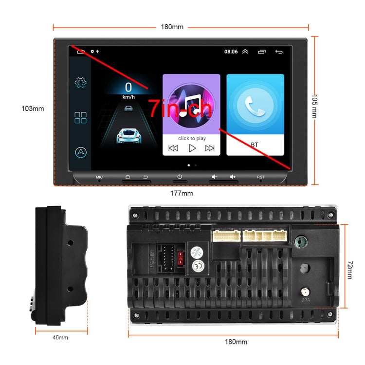 7 inch Carplay GPS Navigation Reverse Integrated Machine, Style: Standard(2+32G) - In Car by buy2fix | Online Shopping UK | buy2fix