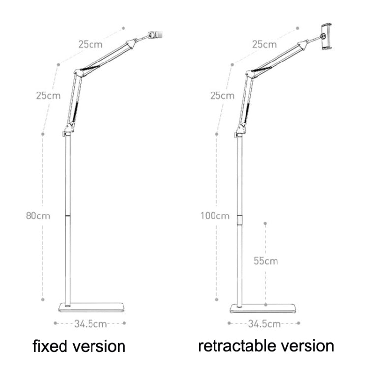 SSKY L10 Home Cantilever Ground Phone Holder Tablet Support Holder, Style: Retractable (White) - Lazy Bracket by SSKY | Online Shopping UK | buy2fix