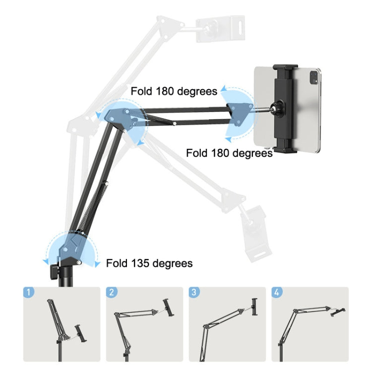 SSKY L10 Home Cantilever Ground Phone Holder Tablet Support Holder, Style: Retractable (White) - Lazy Bracket by SSKY | Online Shopping UK | buy2fix