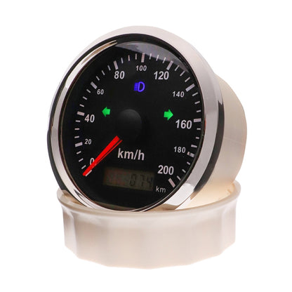 TNG85 200KM Car Motorcycle GPS Speed Odometer With Alarm(Silver Frame With White Background) - In Car by buy2fix | Online Shopping UK | buy2fix