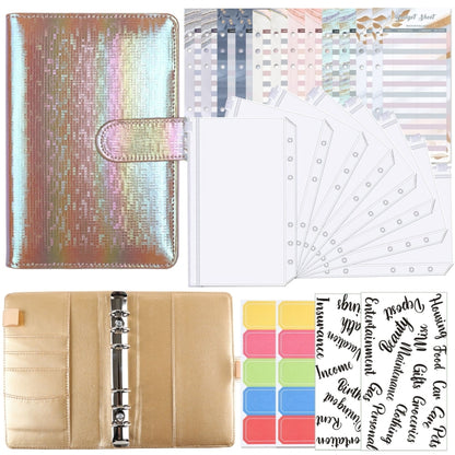 A6 Illusion Magic Square Loose-leaf PU Notebook Cash Budget Book(Milk Tea) - Notebooks by buy2fix | Online Shopping UK | buy2fix