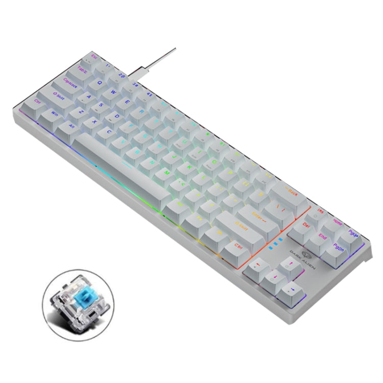 Dark Alien K710 71 Keys Glowing Game Wired Keyboard, Cable Length: 1.8m, Color: White Green Shaft - Wired Keyboard by Dark Alien | Online Shopping UK | buy2fix