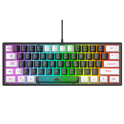 ZIYOULANG K61 62 Keys Game RGB Lighting Notebook Wired Keyboard, Cable Length: 1.5m(Black White) - Wired Keyboard by ZIYOULANG | Online Shopping UK | buy2fix