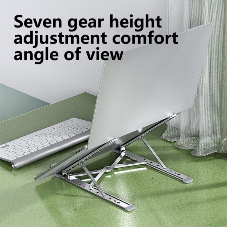 N7 Aluminum Alloy Laptop Stand Foldable Holder Notebook Stand Silver - Computer & Networking by buy2fix | Online Shopping UK | buy2fix