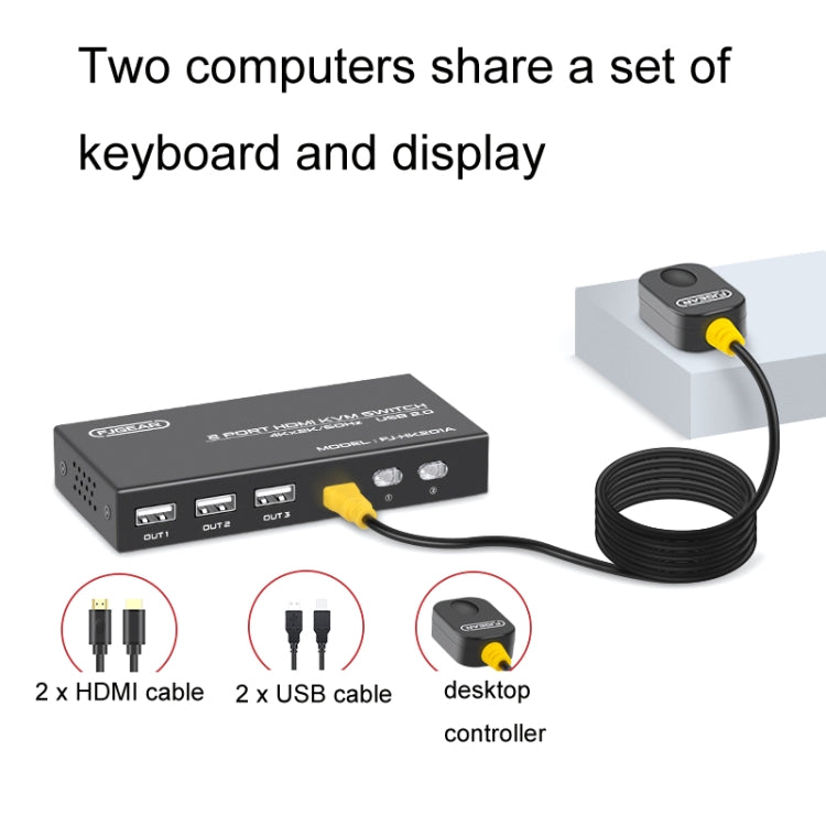 FJGEAR FJ-HK201A 60Hz HD Audio And Video HDMI To KVM Switcher - Switch by FJGEAR | Online Shopping UK | buy2fix