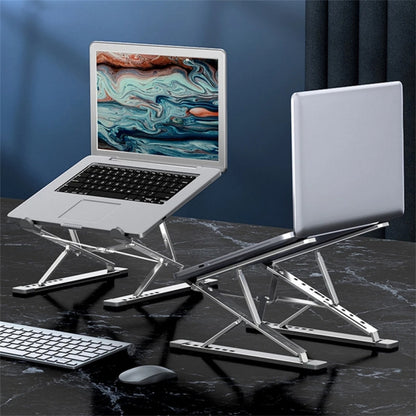 N8 Double-layer Foldable Lifting Aluminum Alloy Laptop Heat Dissipation Stand, Color: Gray - Computer & Networking by buy2fix | Online Shopping UK | buy2fix