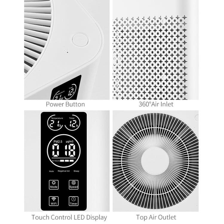 KJ380 Smart APP Household Desktop Negative Ion Air Purifier(US Plug) - Home & Garden by buy2fix | Online Shopping UK | buy2fix