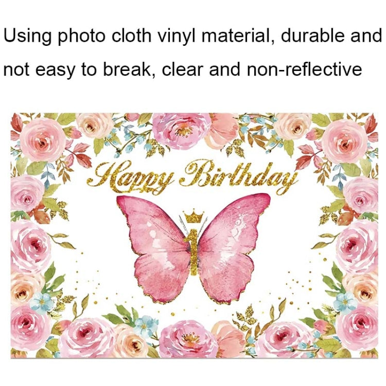 1.5m x 1m Butterfly Pattern Photography Backdrop Birthday Party Decoration Background Cloth(MDT08919) - Camera Accessories by buy2fix | Online Shopping UK | buy2fix