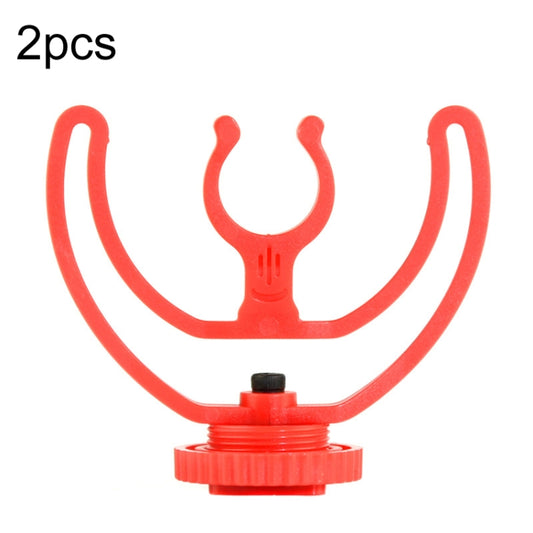 2pcs Microphone Mounting Bracket Cold Shoe Mount Mic Holder(Red) - Consumer Electronics by buy2fix | Online Shopping UK | buy2fix