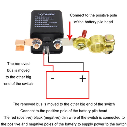 YQTANEN Car Battery Leakage Protection Remote Control Power Off Relay, Voltage: 24V 120A - In Car by buy2fix | Online Shopping UK | buy2fix