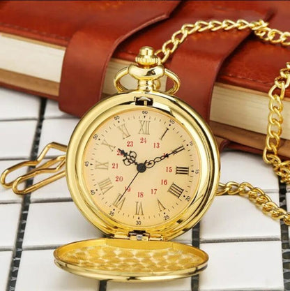 Engraved Vintage Commemorative Quartz Pocket Watch Round Watch, Style: I Love You (Silver) - Necklace Watch Watches by buy2fix | Online Shopping UK | buy2fix