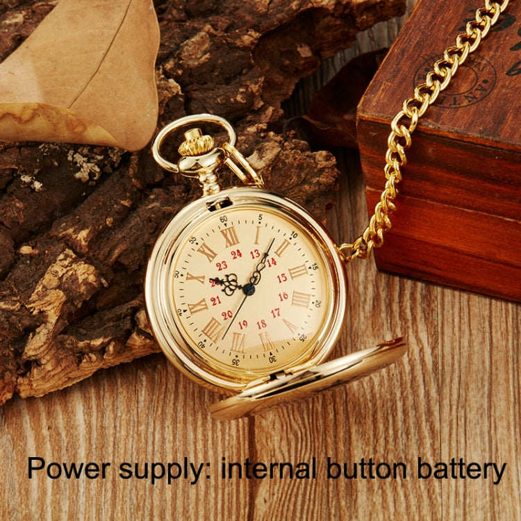 Engraved Vintage Commemorative Quartz Pocket Watch Round Watch, Style: I Love You (Black) - Necklace Watch Watches by buy2fix | Online Shopping UK | buy2fix
