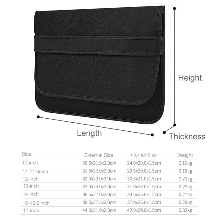 10 Inch Neoprene Laptop Lining Bag Horizontal Section Flap Clutch Bag(Blue) -  by buy2fix | Online Shopping UK | buy2fix