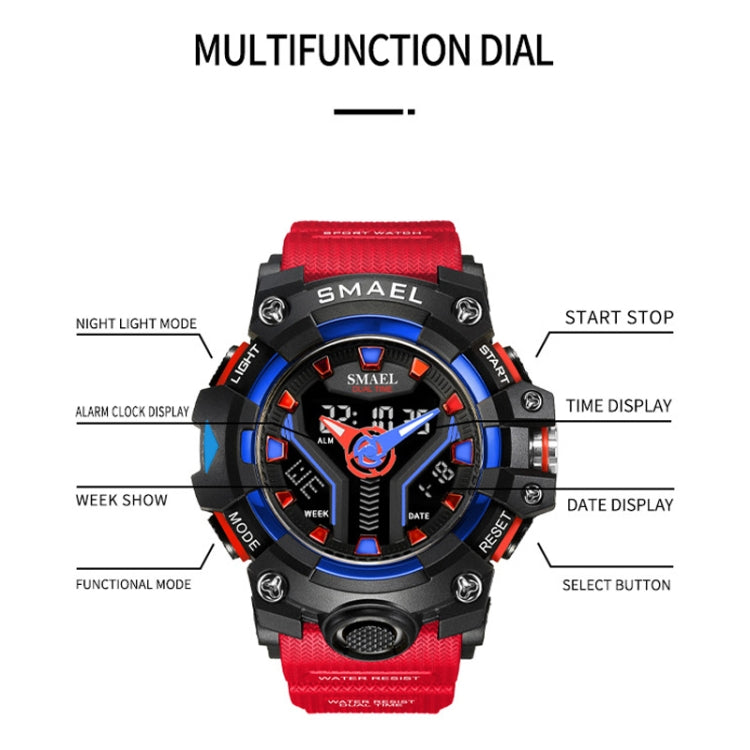 SMAEL 8075 Multi-function Waterproof Night Light Outdoor Watch(Black Gold) - Sport Watches by SMAEL | Online Shopping UK | buy2fix