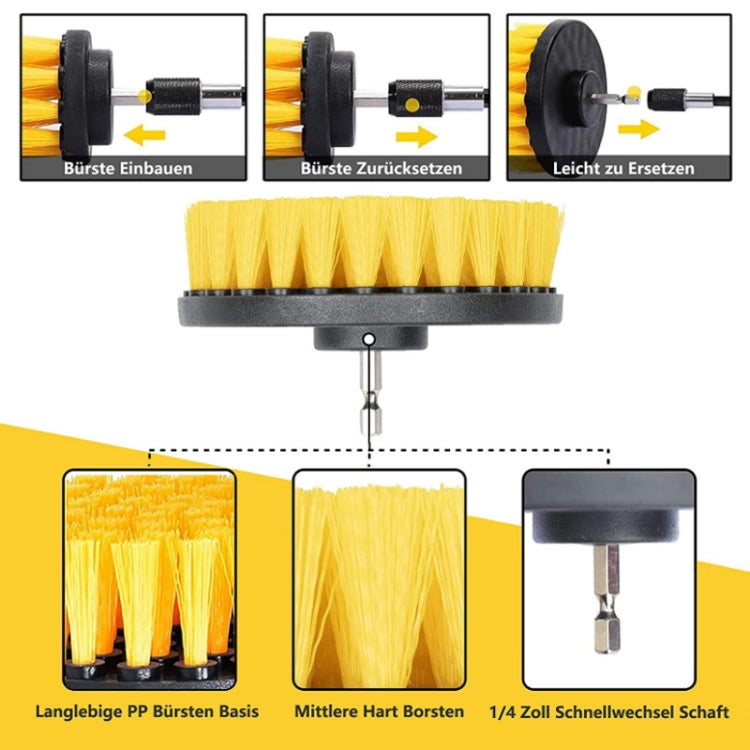 8 In 1 Electric Drill Crevice Cleaning Brush Car Wash Tool Set, Size: A Model(Yellow) - In Car by buy2fix | Online Shopping UK | buy2fix