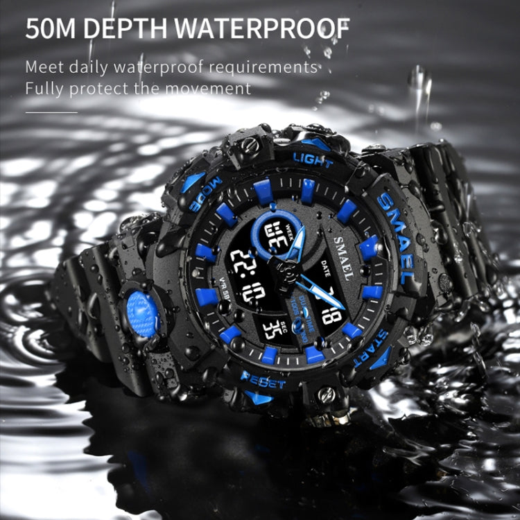 SMAEL 8081 Multifunctional Waterproof Luminous Numeric Digital Dual Display Outdoor Sports Watch(Black) - LED Digital Watches by SMAEL | Online Shopping UK | buy2fix