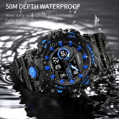 SMAEL 8081 Multifunctional Waterproof Luminous Numeric Digital Dual Display Outdoor Sports Watch(Army Green) - LED Digital Watches by SMAEL | Online Shopping UK | buy2fix