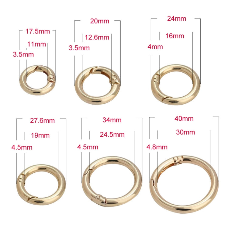 20pcs Zinc Alloy Spring Ring Metal Open Bag Webbing Keychain, Specification: 5 Points Silver - In Car by buy2fix | Online Shopping UK | buy2fix