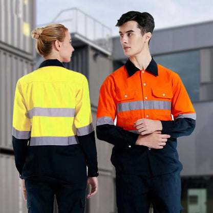 Pure Cotton Long-sleeved Reflective Clothes Overalls Work Clothes, Size: XL(Double Reflector Pants) - Workplace Safety Supplies by buy2fix | Online Shopping UK | buy2fix