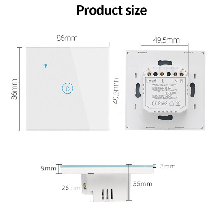 WIFI 20A Water Heater Switch Black High Power Time Voice Control EU Plug - Consumer Electronics by buy2fix | Online Shopping UK | buy2fix