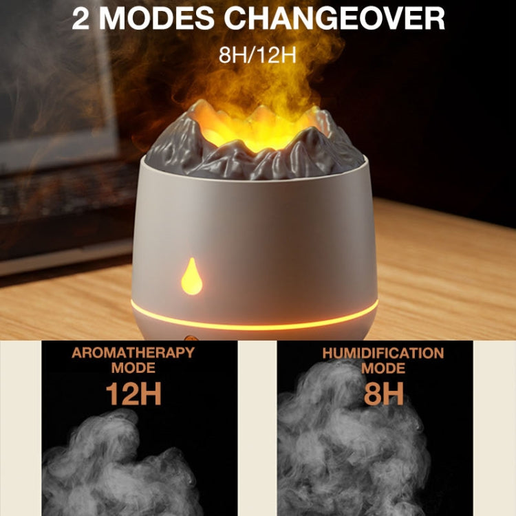 HS01 Simulation Flame Humidifier Home Aromatherapy Machine With Night Light(White) - Air Purifiers & Parts by buy2fix | Online Shopping UK | buy2fix