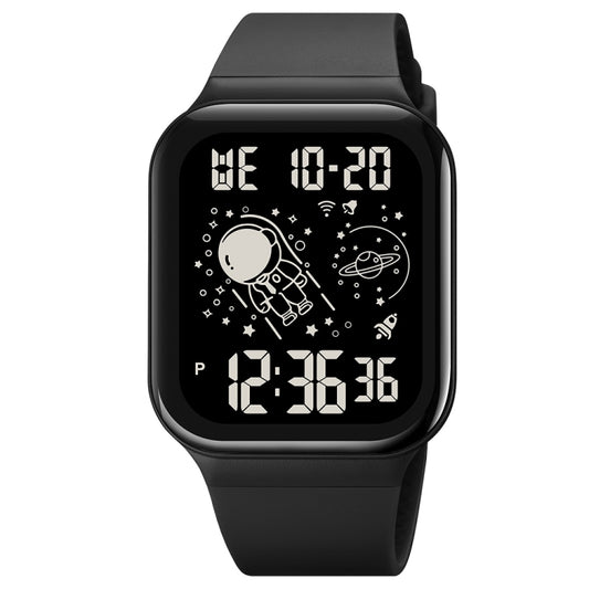 SKMEI 1863 Multifunctional Astronaut Student Digital Sports Square Watch(Black Black Machine) - LED Digital Watches by SKMEI | Online Shopping UK | buy2fix