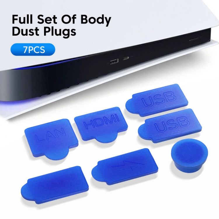 For PS5 2sets 7pcs/Set Dust Plug Silicone Dust Protector Anti-Dust Cover(Black) - Repair & Spare Parts by buy2fix | Online Shopping UK | buy2fix