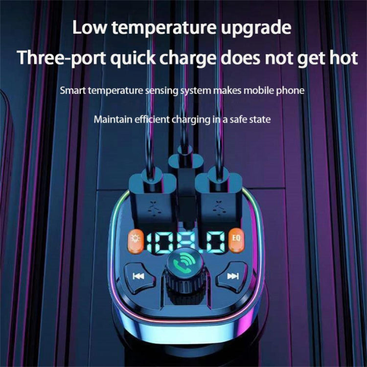 Q3 3.1A USB+PD Bluetooth Car Charger Car FM Transmitter Colorful Lighting -  by buy2fix | Online Shopping UK | buy2fix