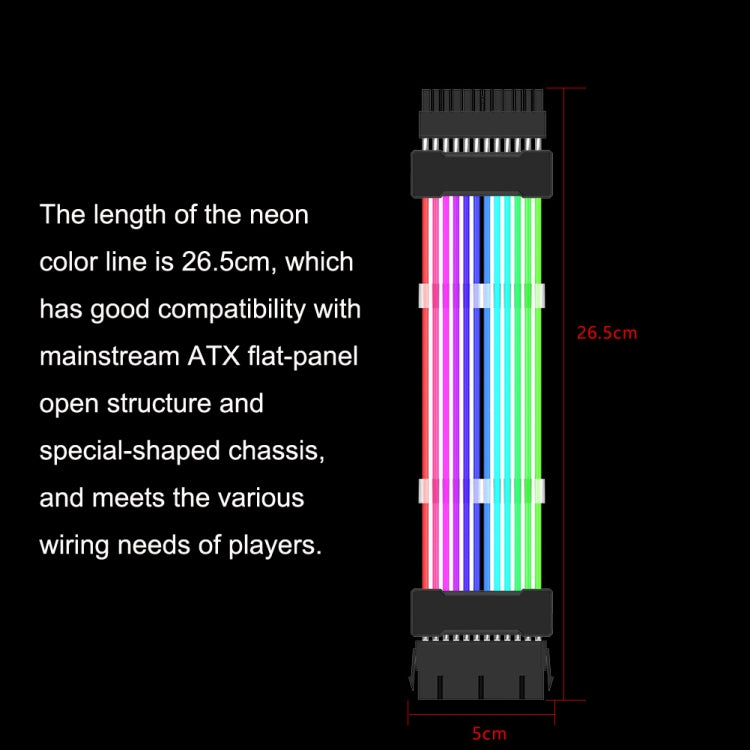 3x8pin Graphics Card Power Supply Wire Black 5V ARGB Neon Color Line -  by buy2fix | Online Shopping UK | buy2fix