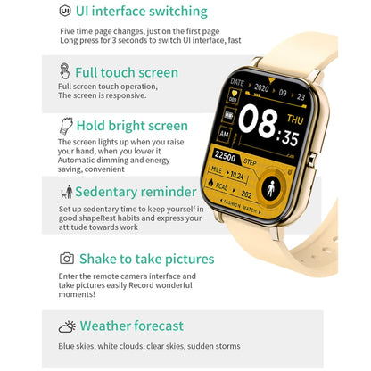 H10 1.69 inch Screen Bluetooth Call Smart Watch, Support Heart Rate/Blood Pressure/Sleep Monitoring, Color: Silver Net+Silicone - Smart Wear by buy2fix | Online Shopping UK | buy2fix