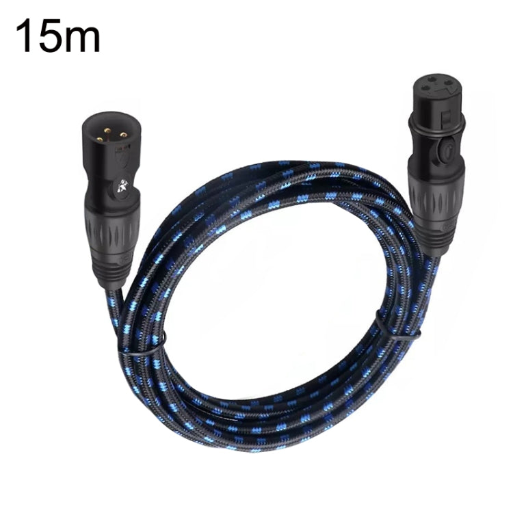 KN006 15m Male To Female Canon Line Audio Cable Microphone Power Amplifier XLR Cable(Black Blue) -  by buy2fix | Online Shopping UK | buy2fix