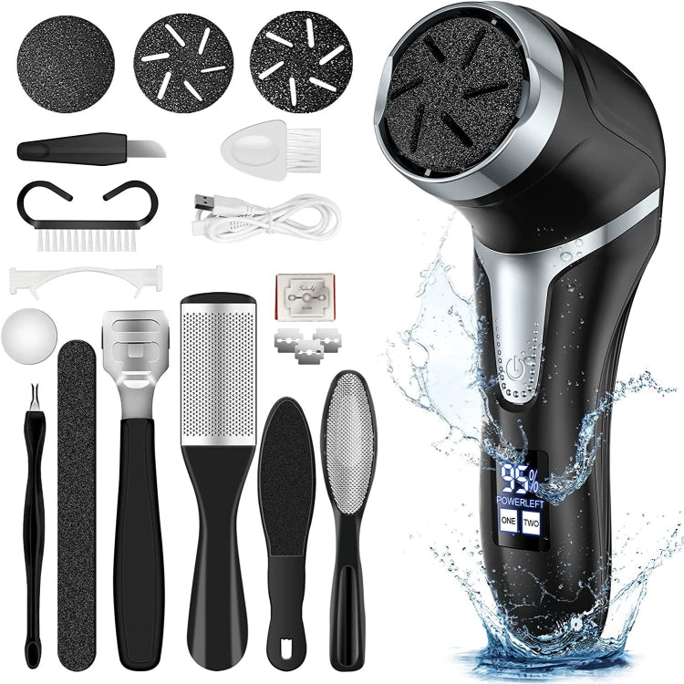 JD-510 Rechargeable Electric Foot Callus Remover with Vacuum Cleaner 10 In 1 Kit  Black - Grinding Tools & Accessories by buy2fix | Online Shopping UK | buy2fix