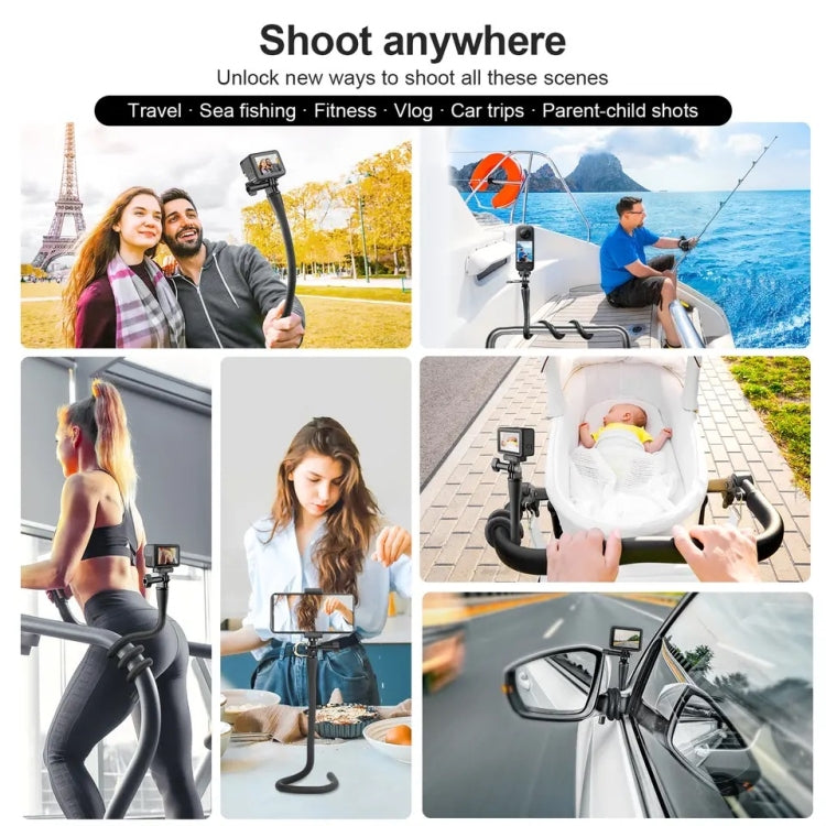 TELESIN Flexible Mount Bracket Octopus Tripod For Mini Action Camera and Mobile Phone,Spec: With Phone Clip Kit - Holder by TELESIN | Online Shopping UK | buy2fix