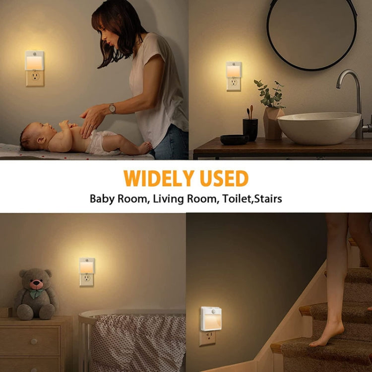 NL2101 Motion Sensor LED Night Light AC Plug Dimming Sleep Lights,Spec: Warm and White US Plug - Sensor LED Lights by buy2fix | Online Shopping UK | buy2fix